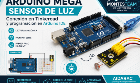 Arduino Mega + Sensor de Luz | Conexión en Tinkercad y programación en Arduino IDE