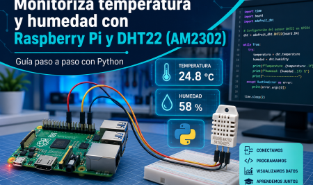 Monitoriza Temperatura y Humedad con Raspberry Pi y DHT22 (AM2302): Guía Paso a Paso con Python