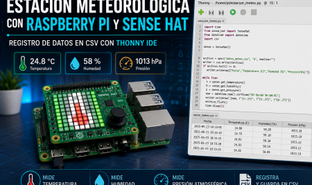 Estación Meteorológica con Raspberry Pi y Sense HAT: Registro de Datos en CSV con Thonny IDE