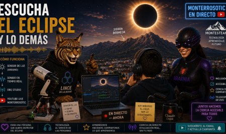 Sonificación del eclipse con Arduino, Python, OBS y YouTube Retransmisión en directo