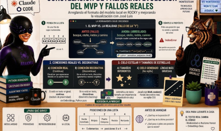 Constelación de Palabras (II): un fallo real con la “y”, líneas con memoria del texto, y un cielo que por fin no es una rejilla