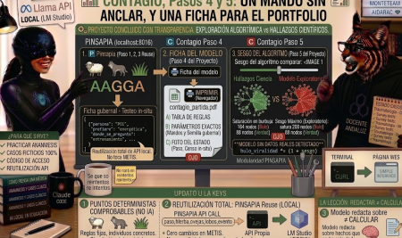 CONTAGIO, pasos 4 y 5: un mando sin anclar, y una ficha para el portfolio