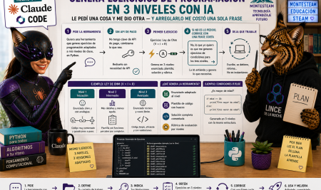 Genera ejercicios de programación en 3 niveles con IA con Claude Code