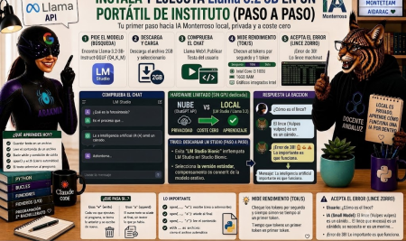 Proyecto IA Monterroso (I): nuestro primer modelo de IA funcionando en un portátil de instituto