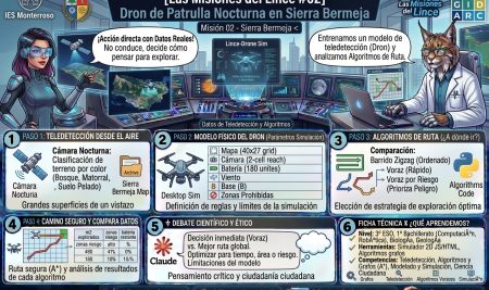 Las Misiones del Lince #02 Dron de Patrulla Nocturna en Sierra Bermeja con simulador 2D y algoritmos de ruta