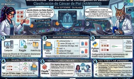 🔬 Día Mundial de la Investigación en Cáncer: Clasificación de Cáncer de Piel (HAM10000) con Teachable Machine y Python (1º Bachillerato)