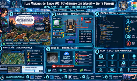 Las Misiones del Lince 06 Fototrampeo con Edge AI en Sierra Bermeja con ESP32-CAM y Teachable Machine