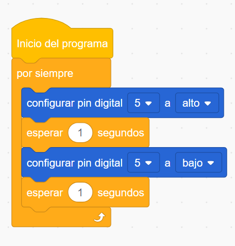 programa de prueba para encender y apagar el LED de 3 W en ACECode