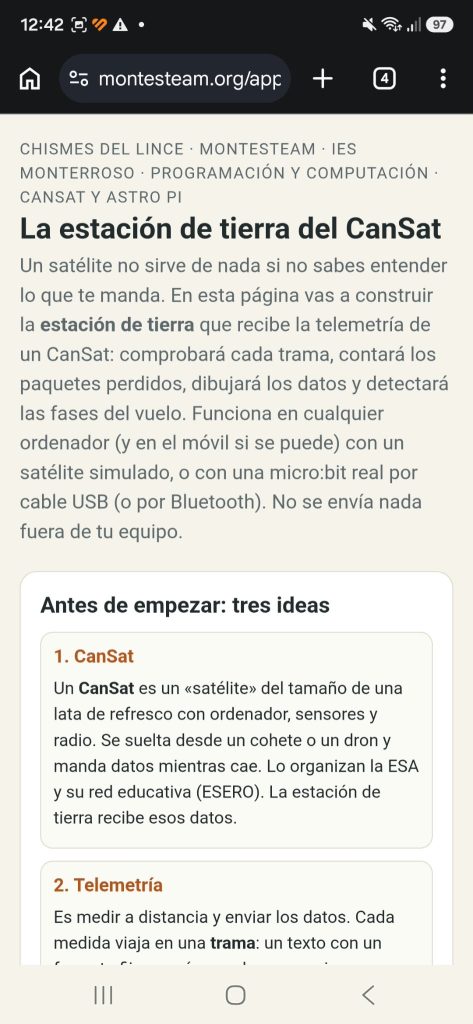 estación de tierra del cansat