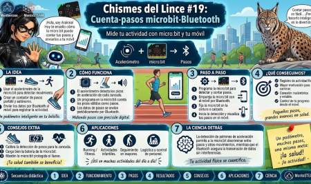 Chismes del Lince 19: El cuenta pasos del Lince (micro:bit, Bluetooth y móvil)