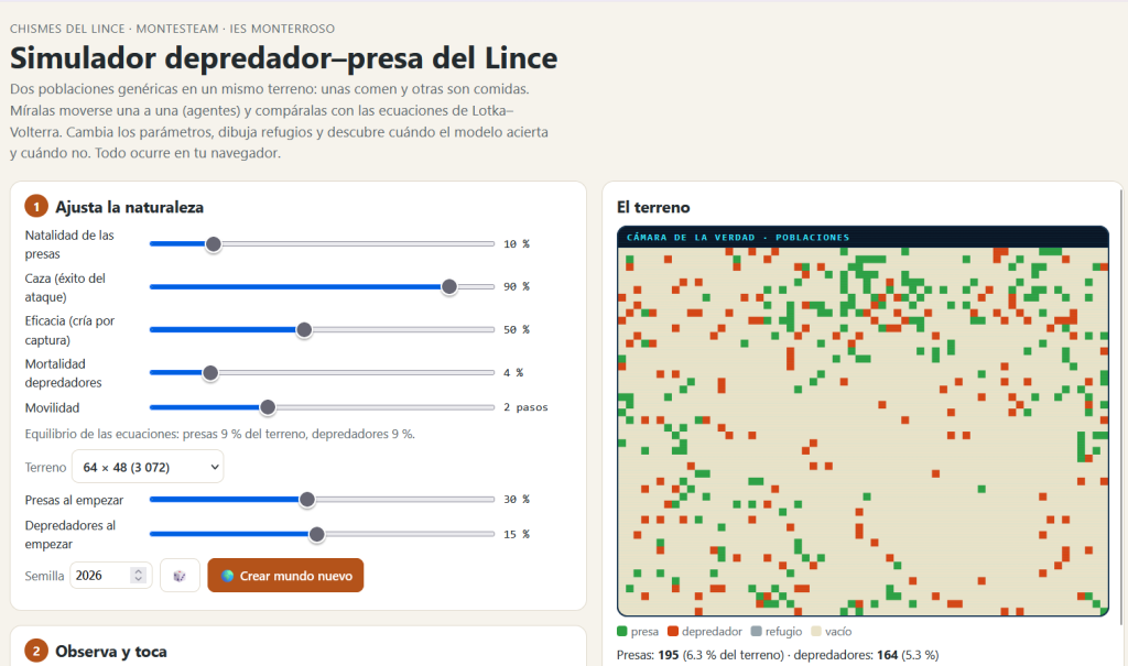 simulación depredador presa