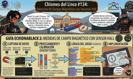 Chisme 134: el detector de imanes del Lince, sensor Hall con ESP32