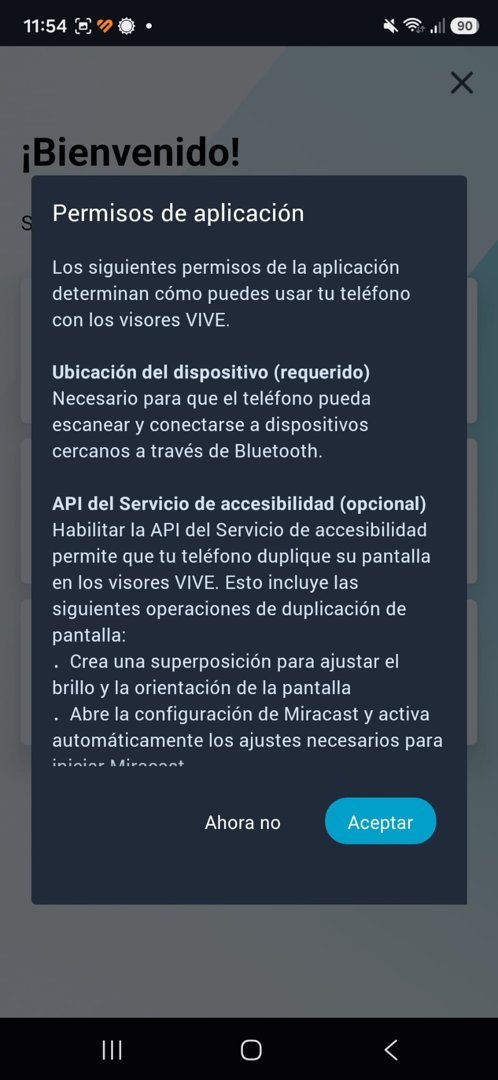 Permisos de la app VIVE Manager