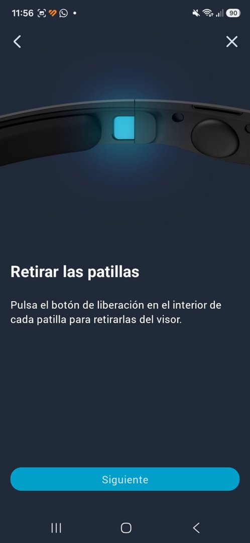 Retirar las patillas del visor