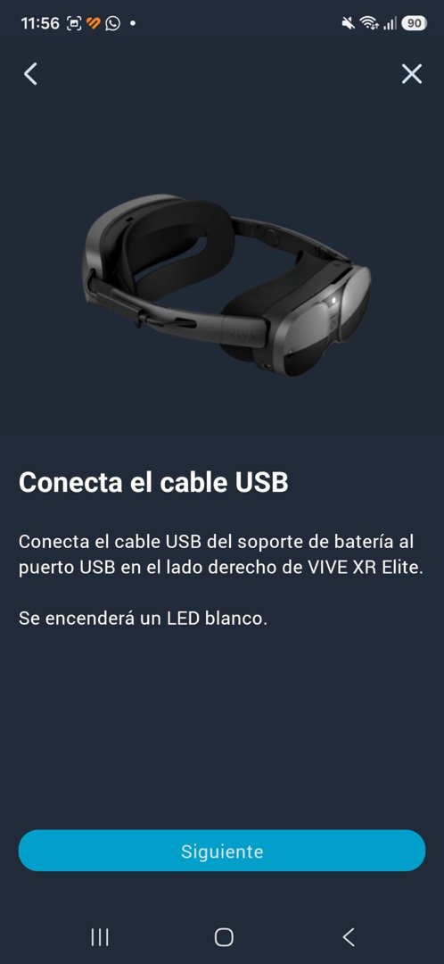 Conectar el cable USB del soporte al visor
