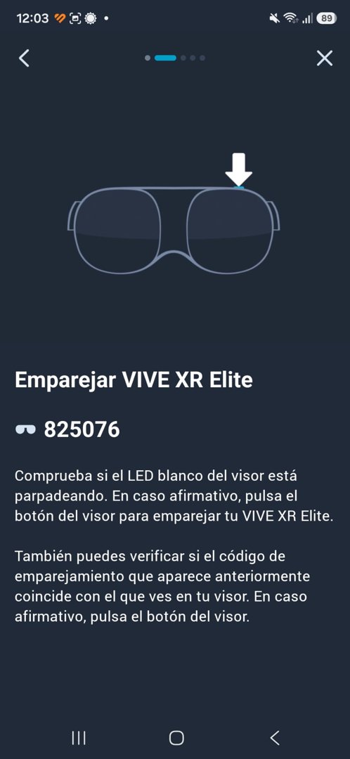 Código para emparejar VIVE XR Elite