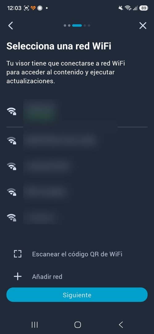Seleccionar la red wifi del visor
