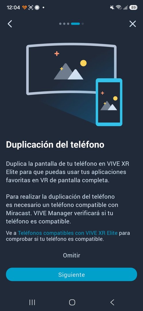 Duplicación del teléfono en VIVE XR Elite