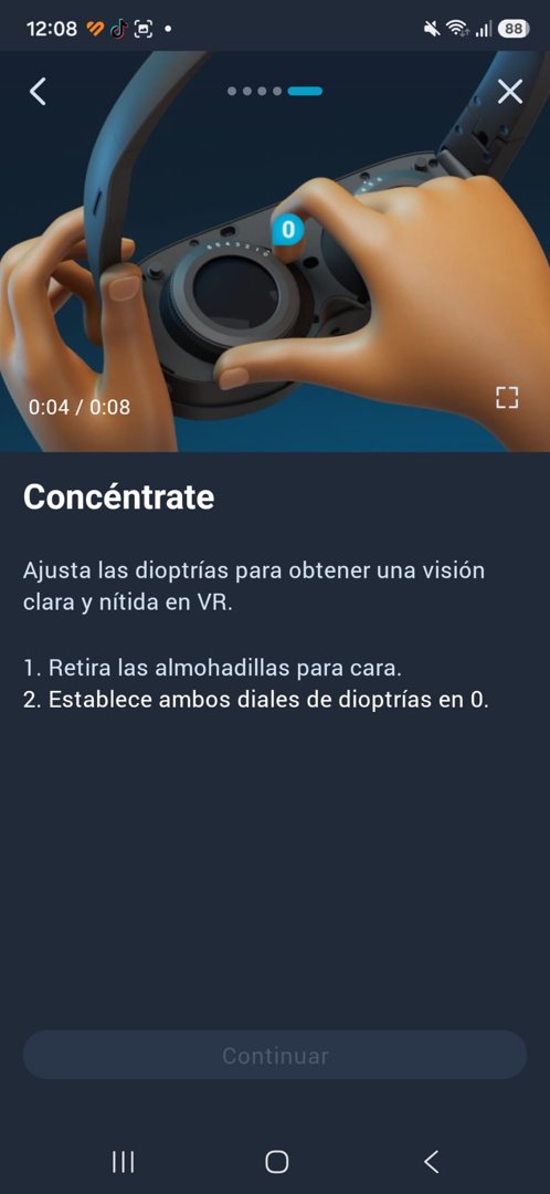 Concéntrate: diales de dioptrías a cero